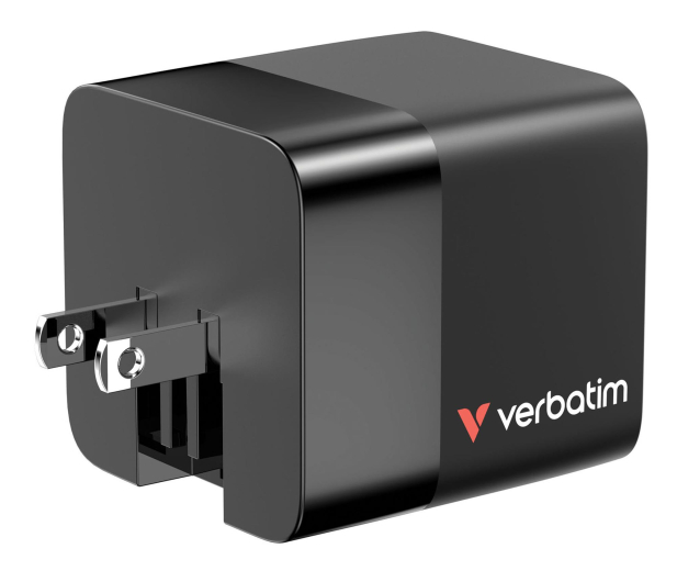 Verbatim GaN Charger 65W 2 Port retr cable US/EU/UK - 1340215 - zdjęcie